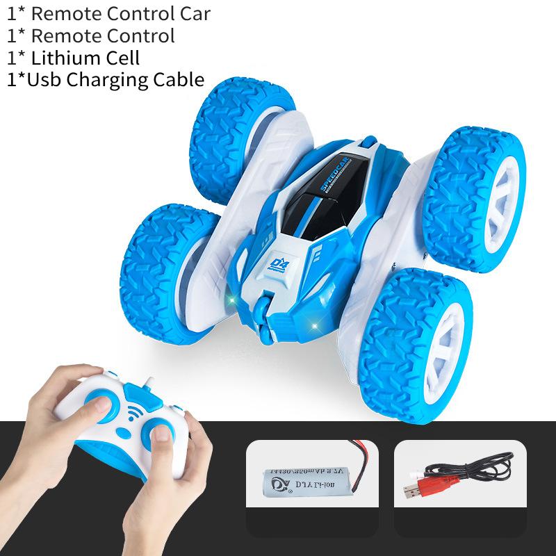 

Ghz 4wd 24 Remote Control Car 360 Double Side Flips Off Road Toy Boy Girl Gift синій