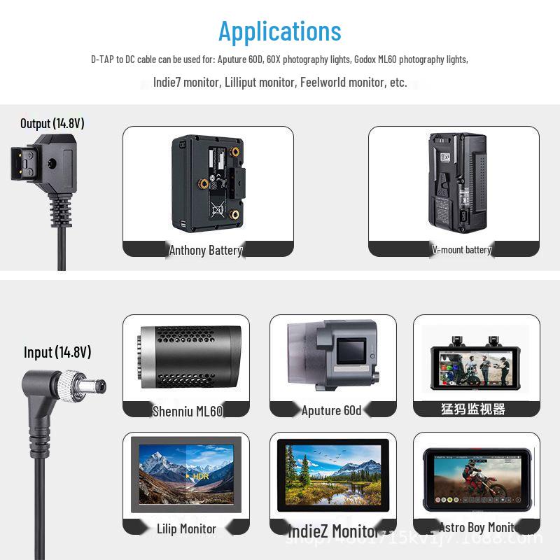 Atom Mammoth TAP to DC Cable, BestView Power Cable for Video Transmitter Monitor Adapter.
