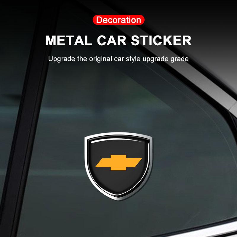 1Pcs 3D Metal Auto Door Shield Emblem Car Body Badge Sticker Styling For Chevrolet Cruze Equinox Captiva Trax Malibu Tahoe Impala Sonic