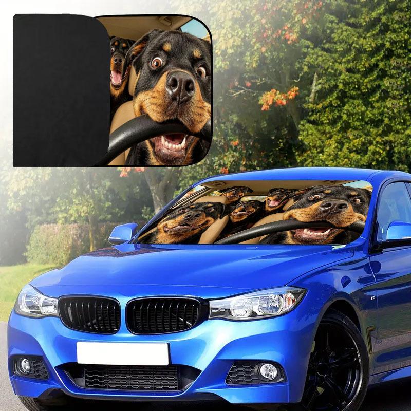 1Pcs Roaring Lion Pattern Windshield Sunshade UV Rays Heat Blocker Keeps Vehicle Cool Unique Design Fit Sedans SUVs Trucks RVs