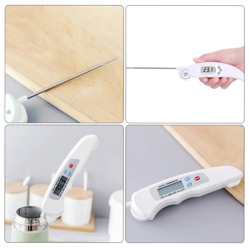 Backofenfeste digitale Lebensmittelthermometer mit klappbarer Spitze für Fleisch, Backen, Frittieren, Flüssigkeitstemperaturmessung und Lagerung