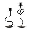 Artistic Twisted Designs Candle Stand Detachable Iron Candle Holder Taper Candlestick for Living Room or Dining Table