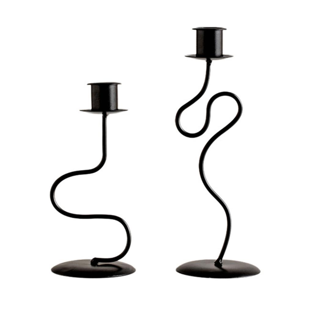 Artistic Twisted Designs Candle Stand Detachable Iron Candle Holder Taper Candlestick for Living Room or Dining Table
