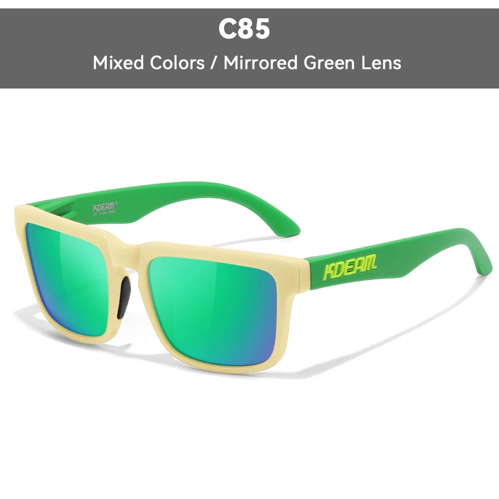 KDEAM Brand Men Square Polarized Sunglasses Colorful Design Cool Fashion Women Shades Summer Sun Glasses Mirrored Coating Lens