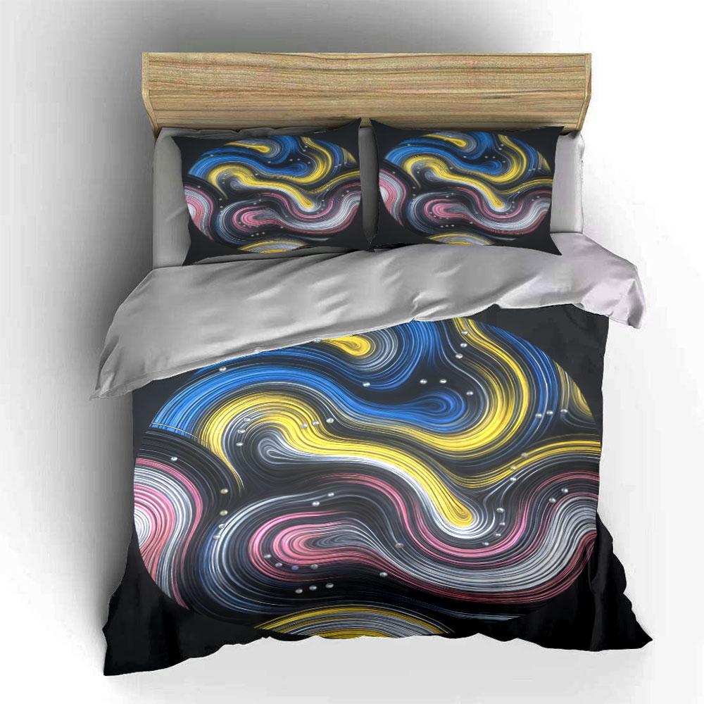 Abstract Decorative Set For Home Soft Comfortable Duvet Cover Bedding Set Included 1*Duvet Cover & 2*Pillowcases, Gift
