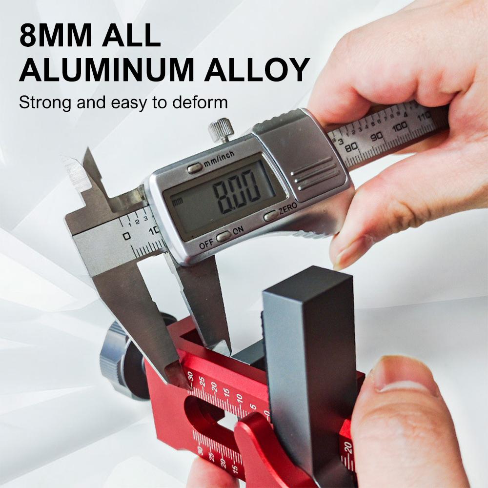2-in-1 Aluminum Alloy Jig 10mm Drilling Guide Locator Cabinet Door Installation Positioner Can Clamp 7mm-40mm Thickness Boards