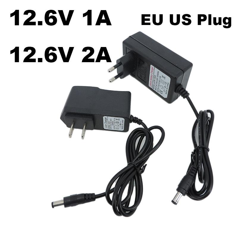 AC DC 12,6V 1A 2A nabíječka 12V Voltový napájecí síťový adaptér 5,5*2,5MM 12,6V 2A Pro 18650 lithium-iontový bateriový pack EU US UK AU Zástrčka W28