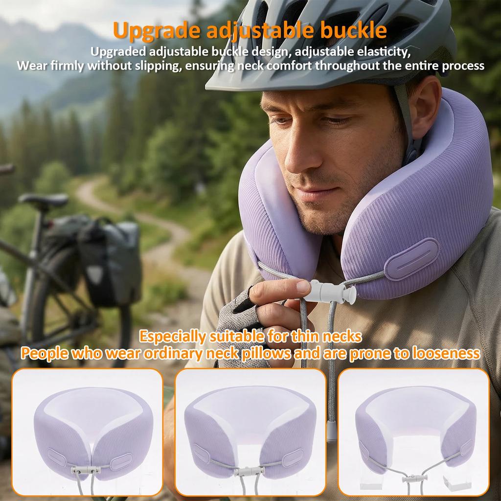 New Travel Neck Pillow Ergonomic Memory Foam Airplane Neck Pillow with Portable Storage Bag Adjustable Soft Noon Break Pillows