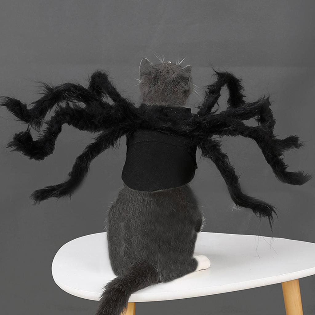 Costume da Ragno per Cani Travestimento Halloween Animale Domestico Animale Morbido Costume Cappotto Ragni Tema Accessori Cosplay