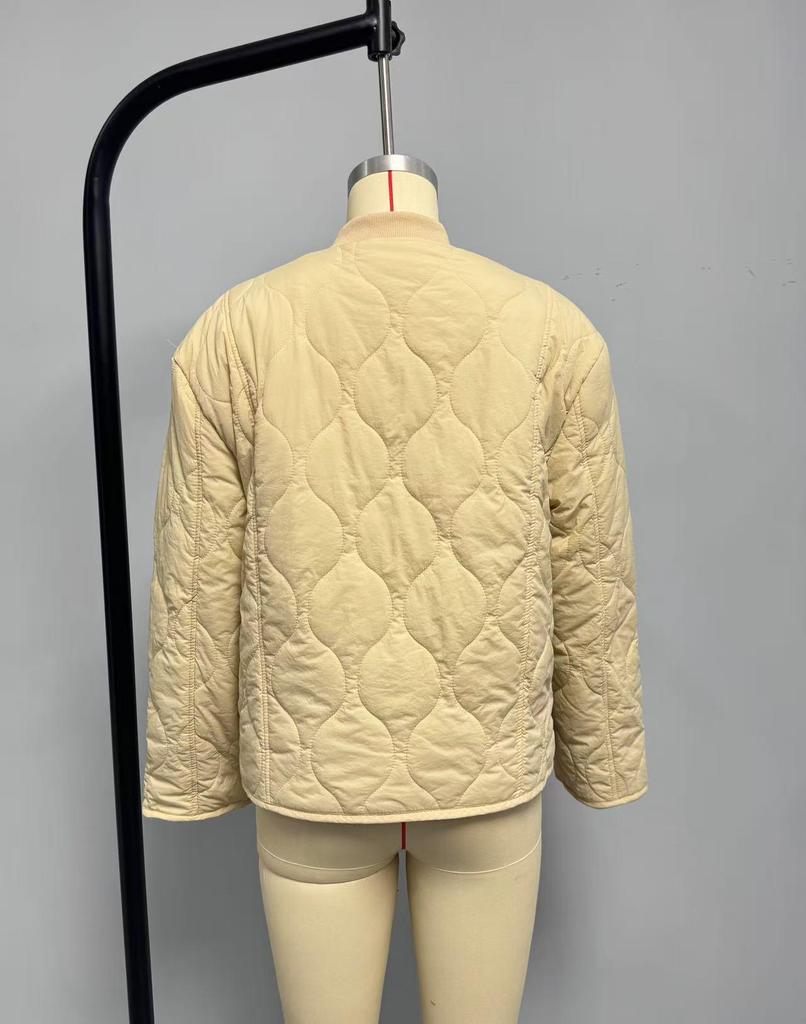 European and American Women's Autumn/Winter Quilted Cotton Casual Jacket