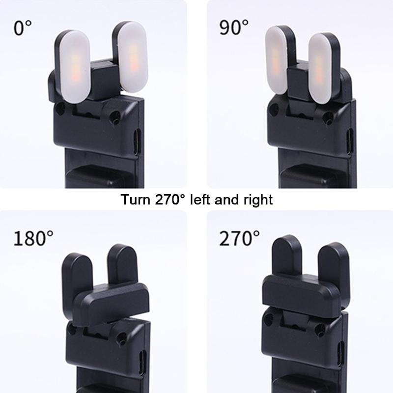Okuma Usb Kitap Işıkları Taşınabilir Kitap Klipsi Gece Işıkları Led Şarjlı Kısılabilir Yatak Odası Göz Koruma Klipsi 360° Döndürülebilir Led Kitap Lambaları