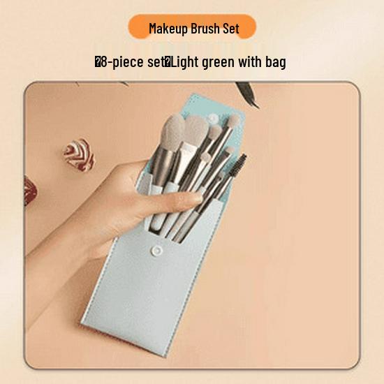 

Newcomer 8-Piece Makeup Brush Set with Portable Leather Case