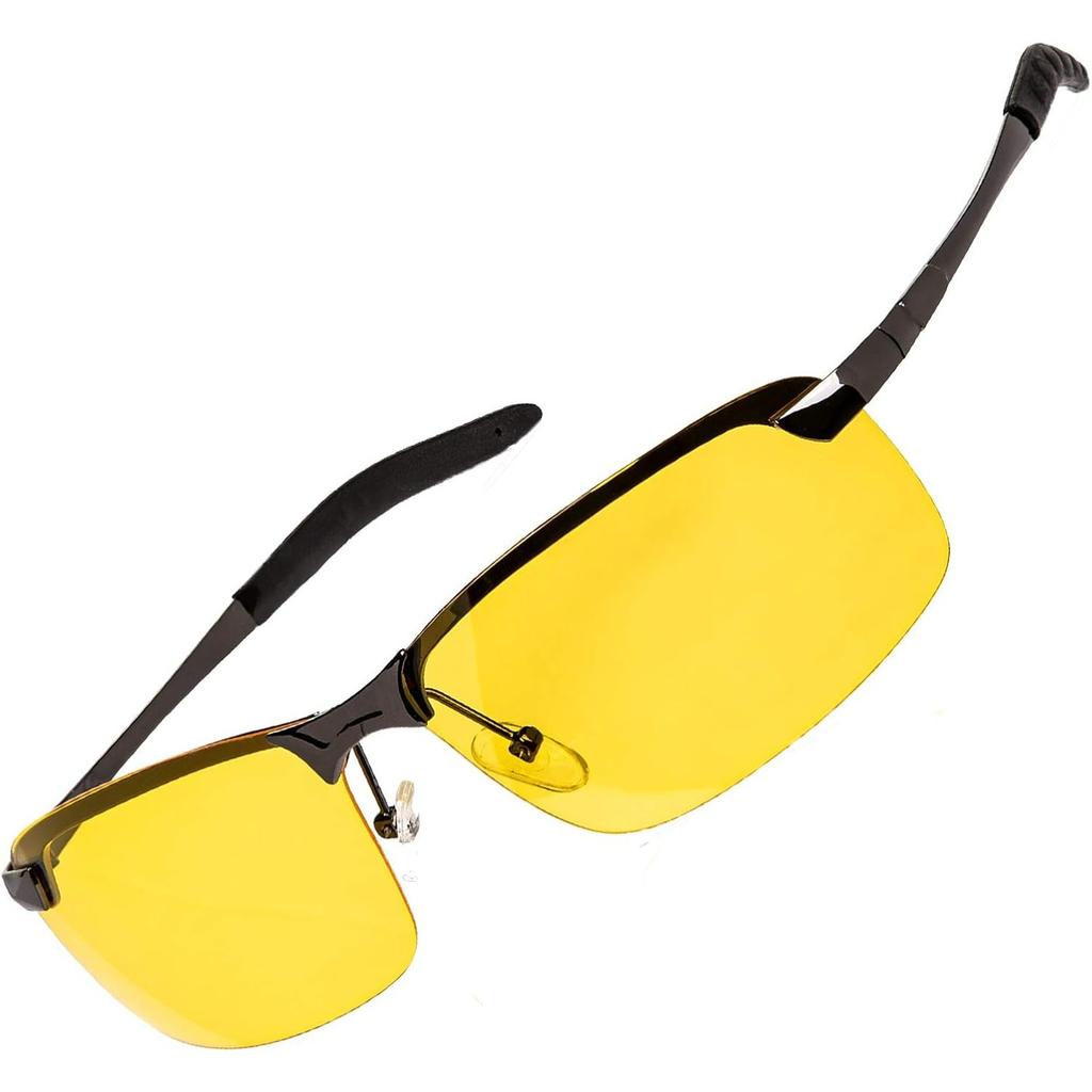 Night Driving Glasses Anti Glare Polarized - Night Vision Tac Glasses - Stylish Case for Driving Nighttime