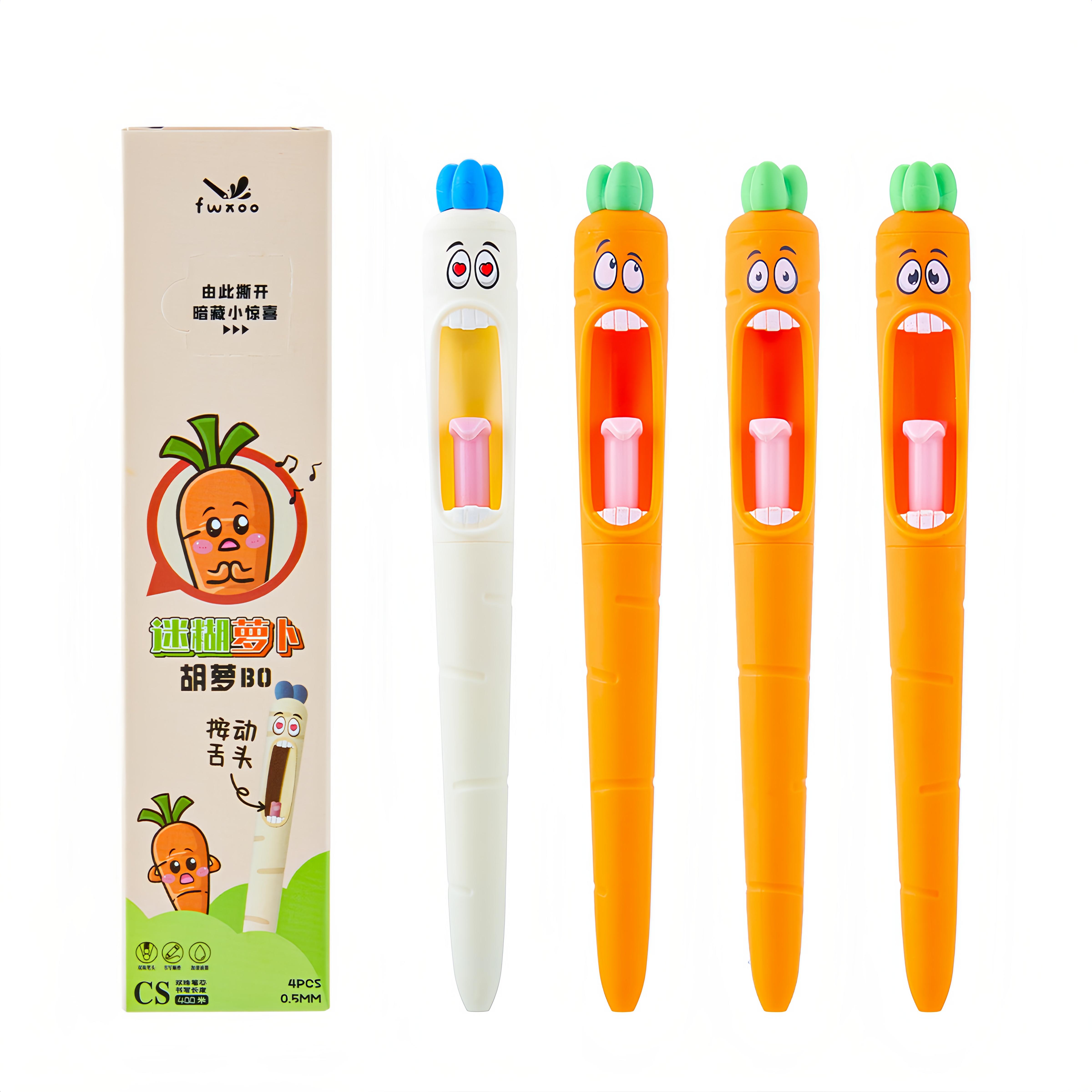 

4шт креативные ручки, шариковая ручка в мультяшном стиле Cartoon unzip