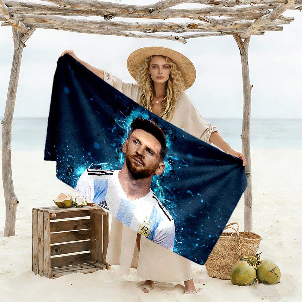 Electric Soccer Legend Beach Towel High Absorbency & Quick-Dry Comfortable Lightweight