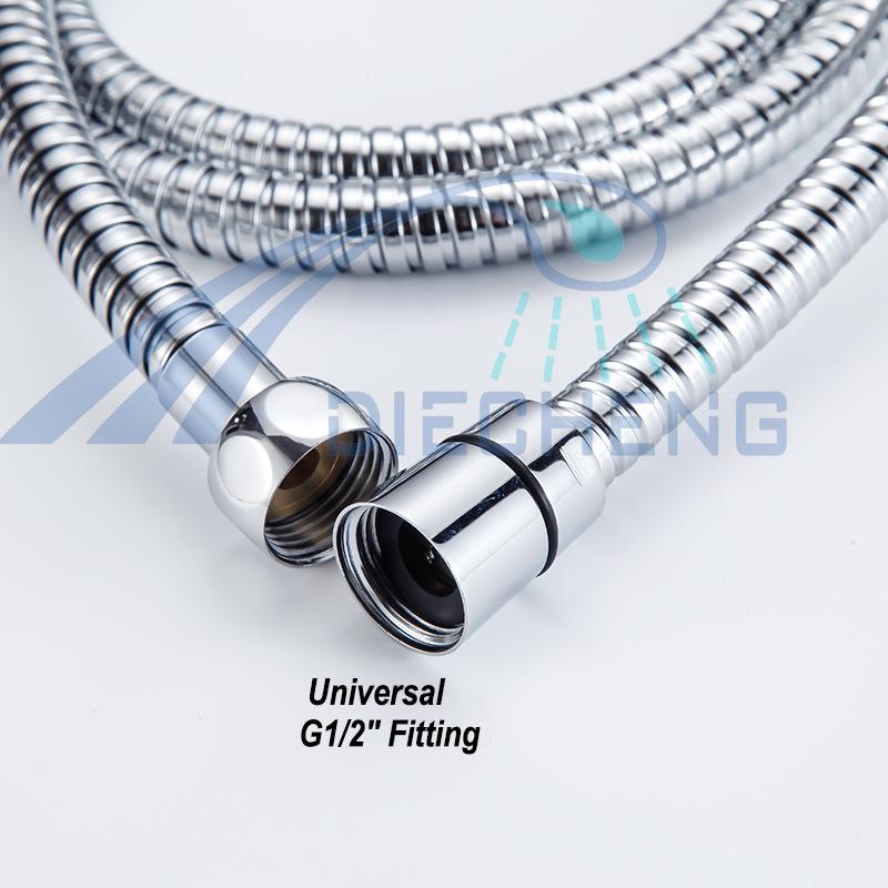 European & Japanese Style High-Pressure Shower Hose: 1.5-2m, Cold/Hot Water, Copper Cap, Stainless Steel, Double Buckle