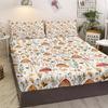 3-Piece Bed Set With White Dot Mushroom Pattern, Comes With Two Pillowcases, Suitable For Living Room And Bedroom (Plants)