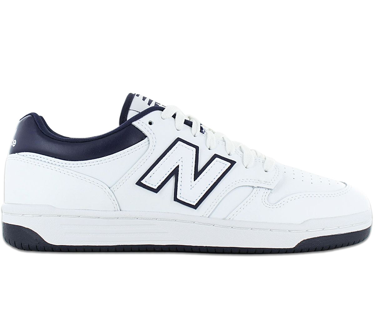 

New Balance BB 480 - Мужская обувь Кожаные бело-темно-синие кроссовки BB480LWN Спортивная обувь ОРИГИНАЛ