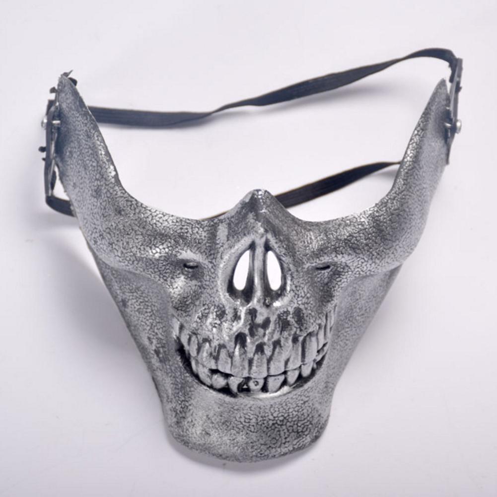 Halloweenská maškarní párty Cosplay Luxusní náčelník Lebka Poloviční obličejová maska pro dospělé ženy a muže
