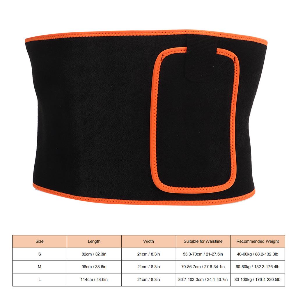 Waist Trainer Belt Adjustable Low Back Lumbar Support Slimming Body Belt with Phone Pocket for Fitness Gym M
