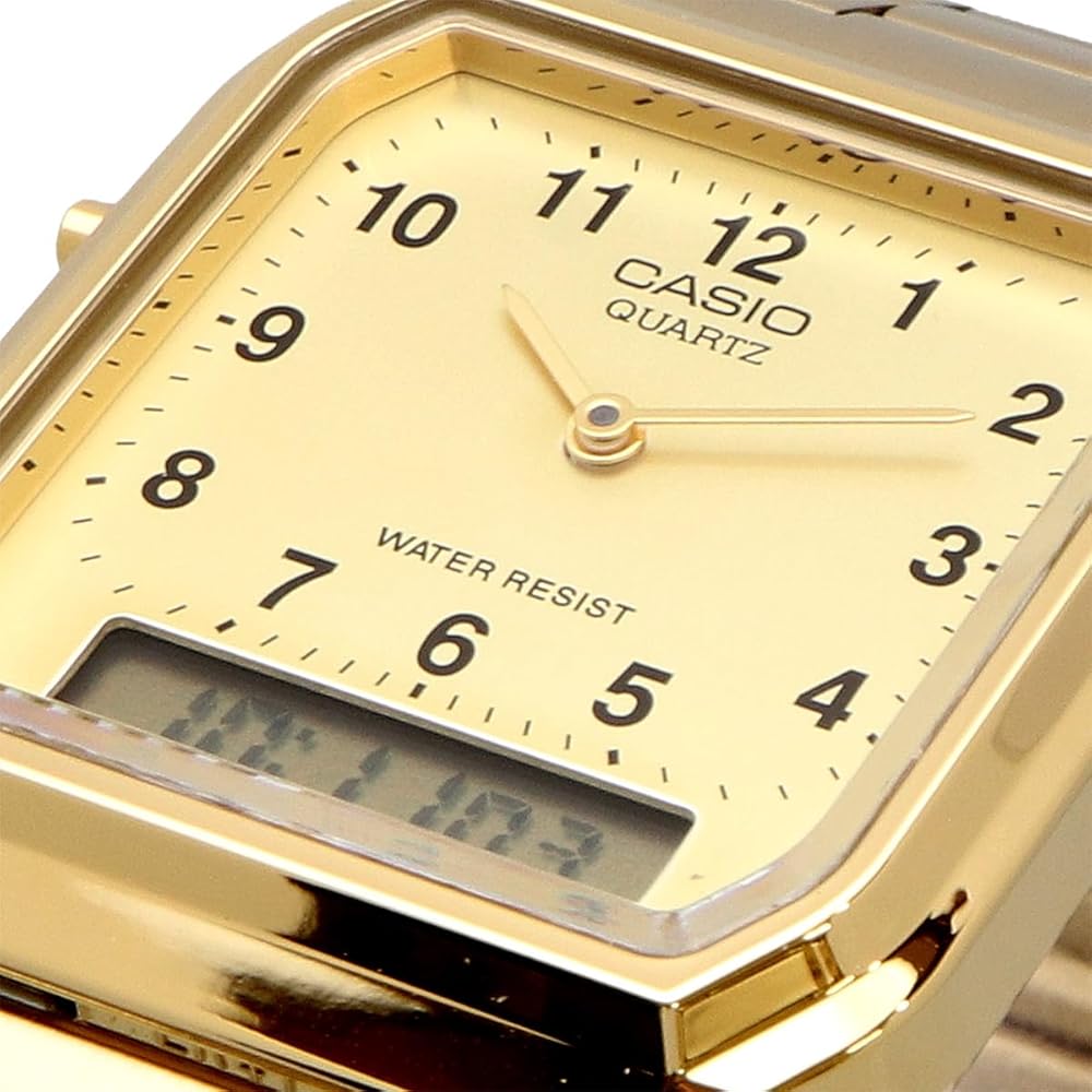 Casio Ana-Digi Vintage Series AQ-230GA-9BMQ Quartz Dual Time Watch Gold Unisex