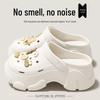 Women's Summer Thick-Soled Height-Increasing Perforated Beach Shoes – Lightweight EVA Material for Comfort and Durability.
