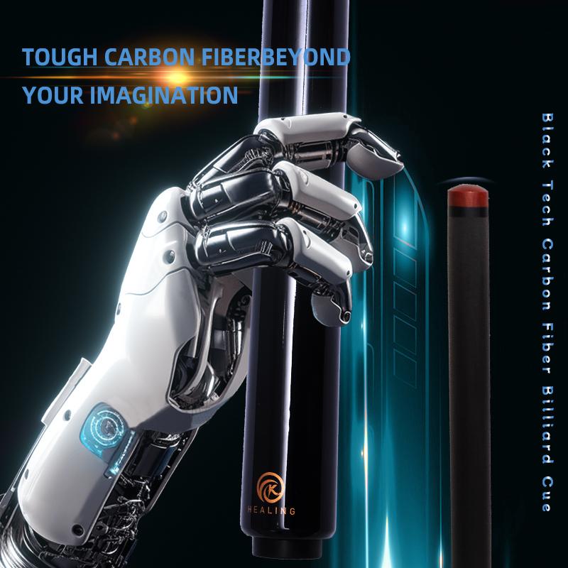 OKHEALING Carbon Fiber Pool Cue Billiards Sticks 12.9mm Tip Uni-loc Joint 147cm/58inch Length 19~21oz Weight Billiard Cue, Blue