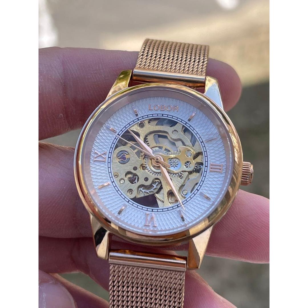 Used LOBOR Skeleton Gold Ladies Automatic Watch
