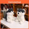 Cute Handheld Cartoon Rose Husky Plush Stuffed Toy Pillow For Room Decoration