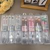 Cute Labubu Stainless Steel Tableware Two-Piece Set Children'S Pp Handle Tableware Portable Fork Spoon Children'S Products