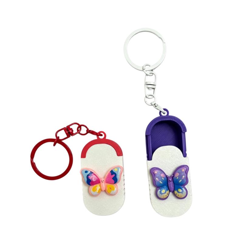 Portable Pill Case With Keychain Mini Pill Organizer Daily/Travel/Office Medicine Box Multifunctional Small Item Storage Box