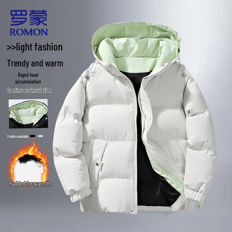

Romon Men s Double-Sided Hooded Padded Jacket 3XL