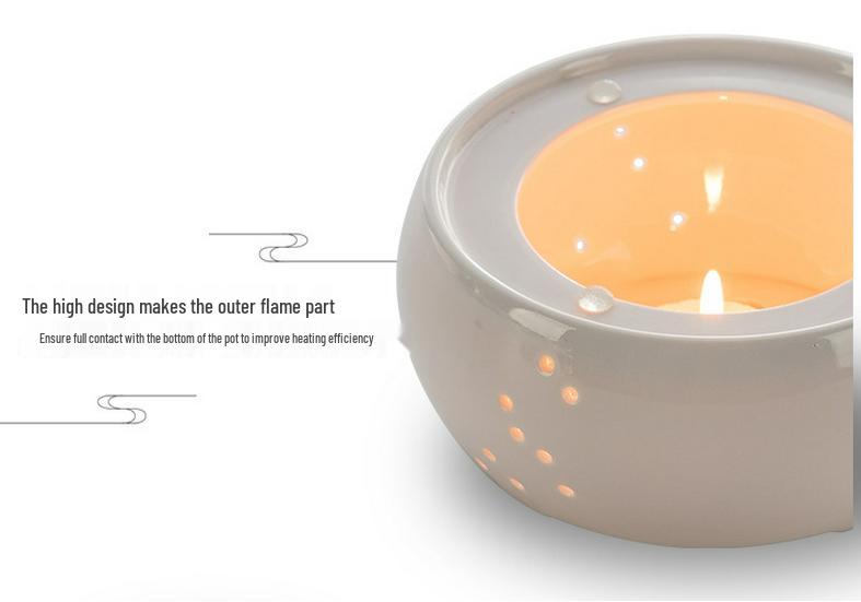 Heat-Resistant Glass Tea Kettle with Candle Warmer Base - Flower Tea Brewer & Filter Pot