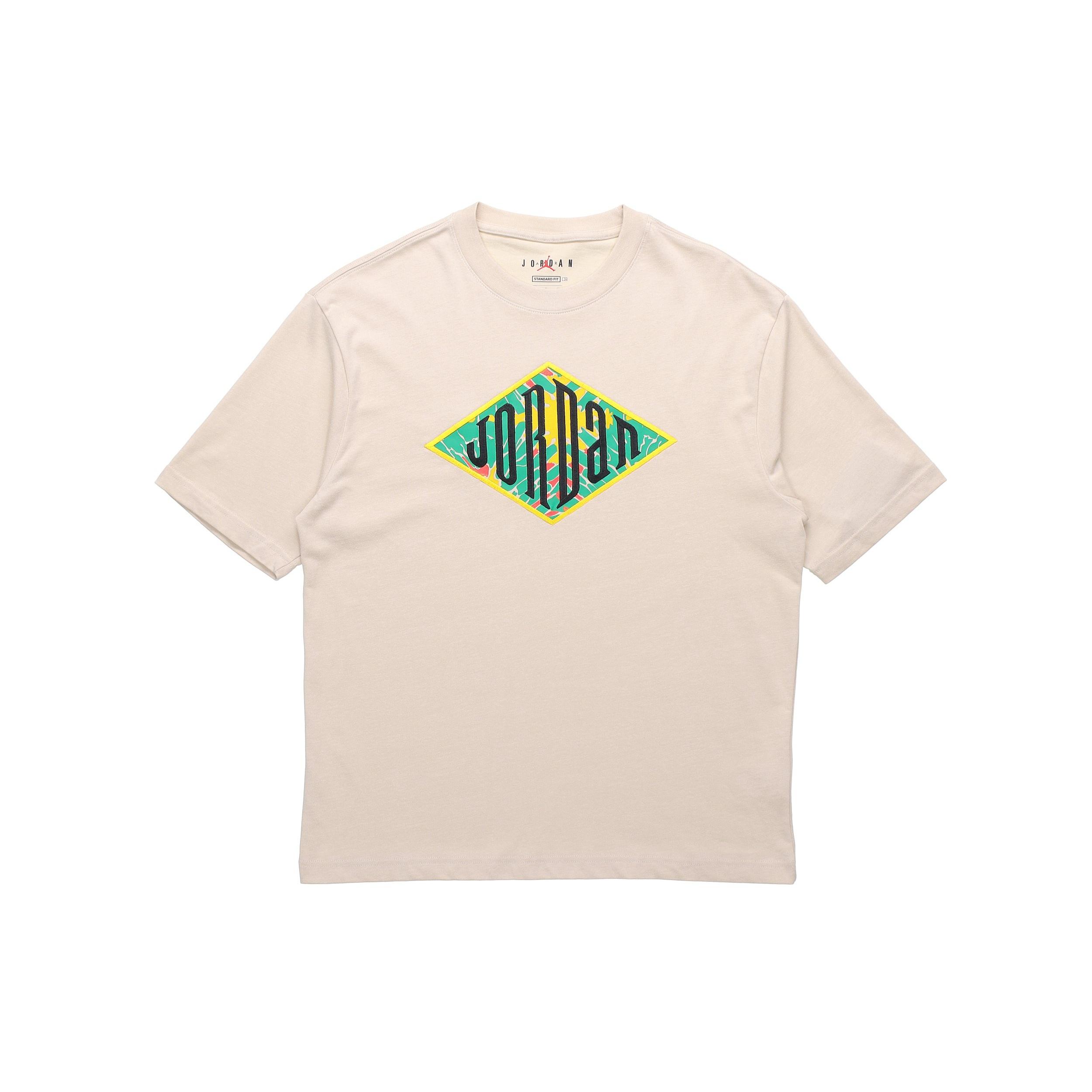 Air Jordan Sport DNA Stitching Applique Logo Short-sleeve Tee Men Oatmeal Men s CN3114-140 XXL