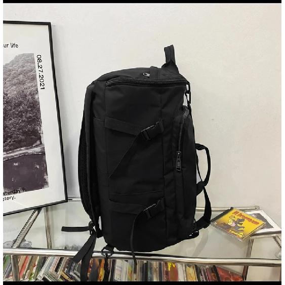 Gym Travel Backpack Black Round Bag for Men Women Casual Outdoor Sports Shoulder Crossbody Bag Training itness Weekender Duffel