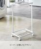 Yamazaki Jitsugyo 3349 Laundry Wagon 2 Tiers White W40 X D29 X Tower Laundry with Casters Approx. H69.5cm