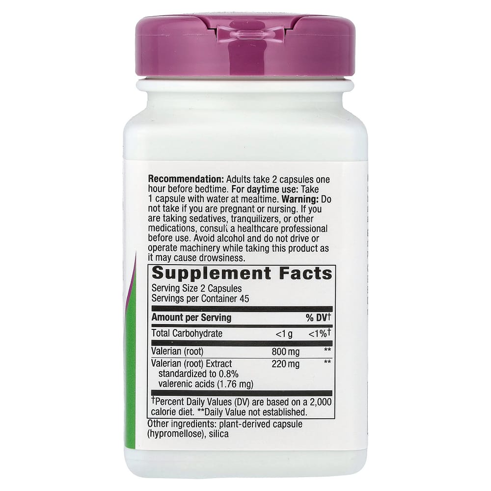 Nature's Way Valerian Premium Extract 220mg Veg Capsules, 90 Count (110mg per Capsule)