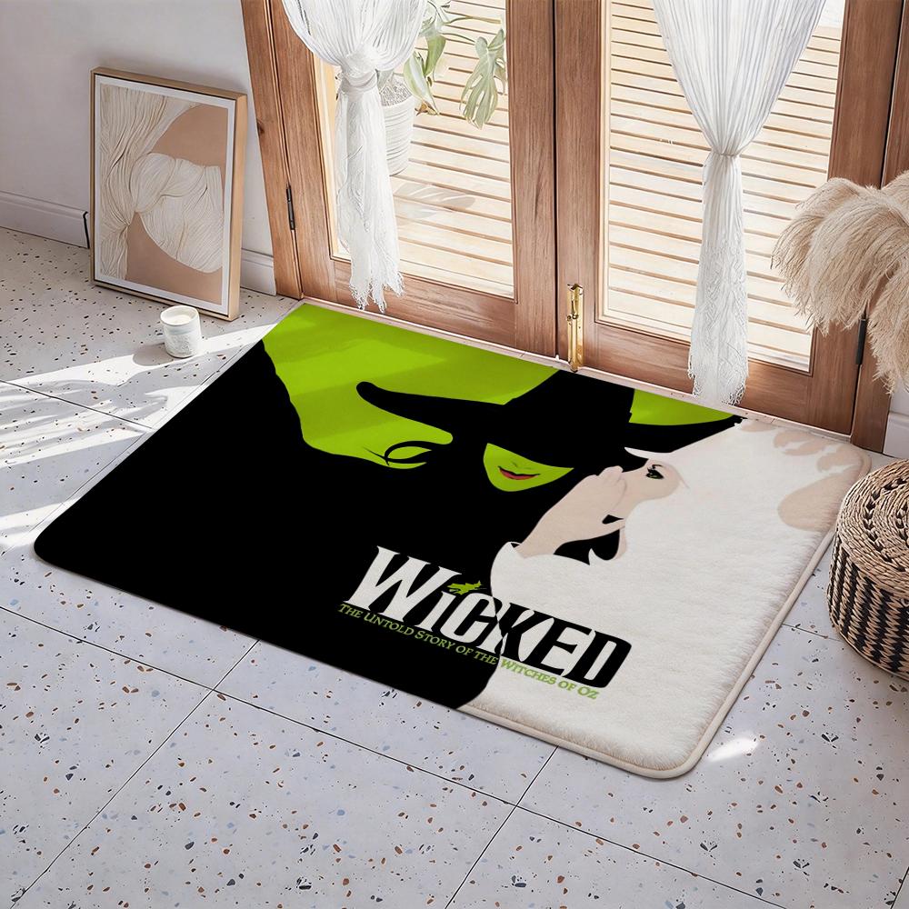 Movie W Wicked Floor Mat Eco  Flannel Doormat Non Slip Odorless Indoor Floor Rug Soft Short Plush Home Mat
