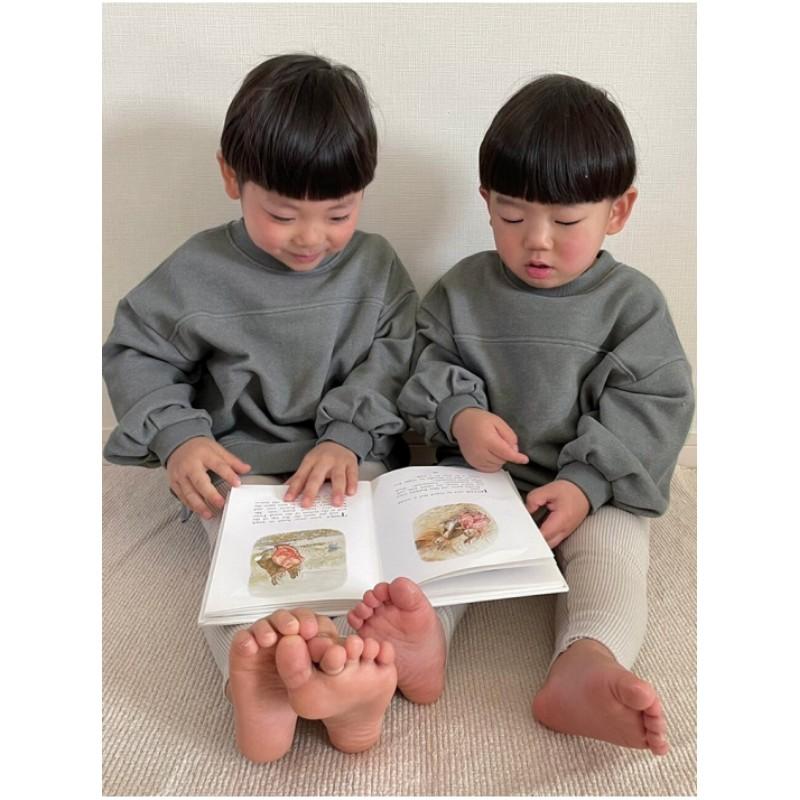 Boys' Autumn and Winter Korean Version of The Knitted Round Neck Sweatshirt Solid Color Pullover Cotton Tops