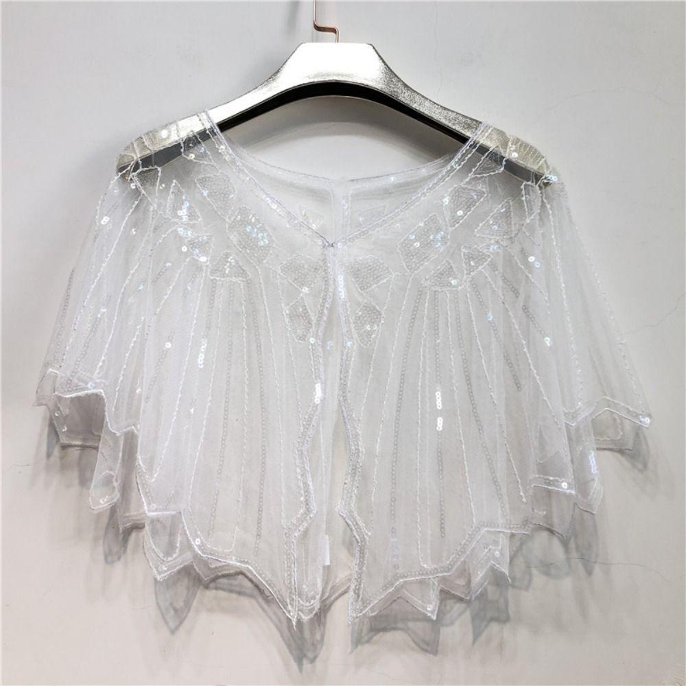 Evening Dress Accessories Sequins Shawl Wraps Party Evening Cape Elegant Ladies Flapper Cover Up