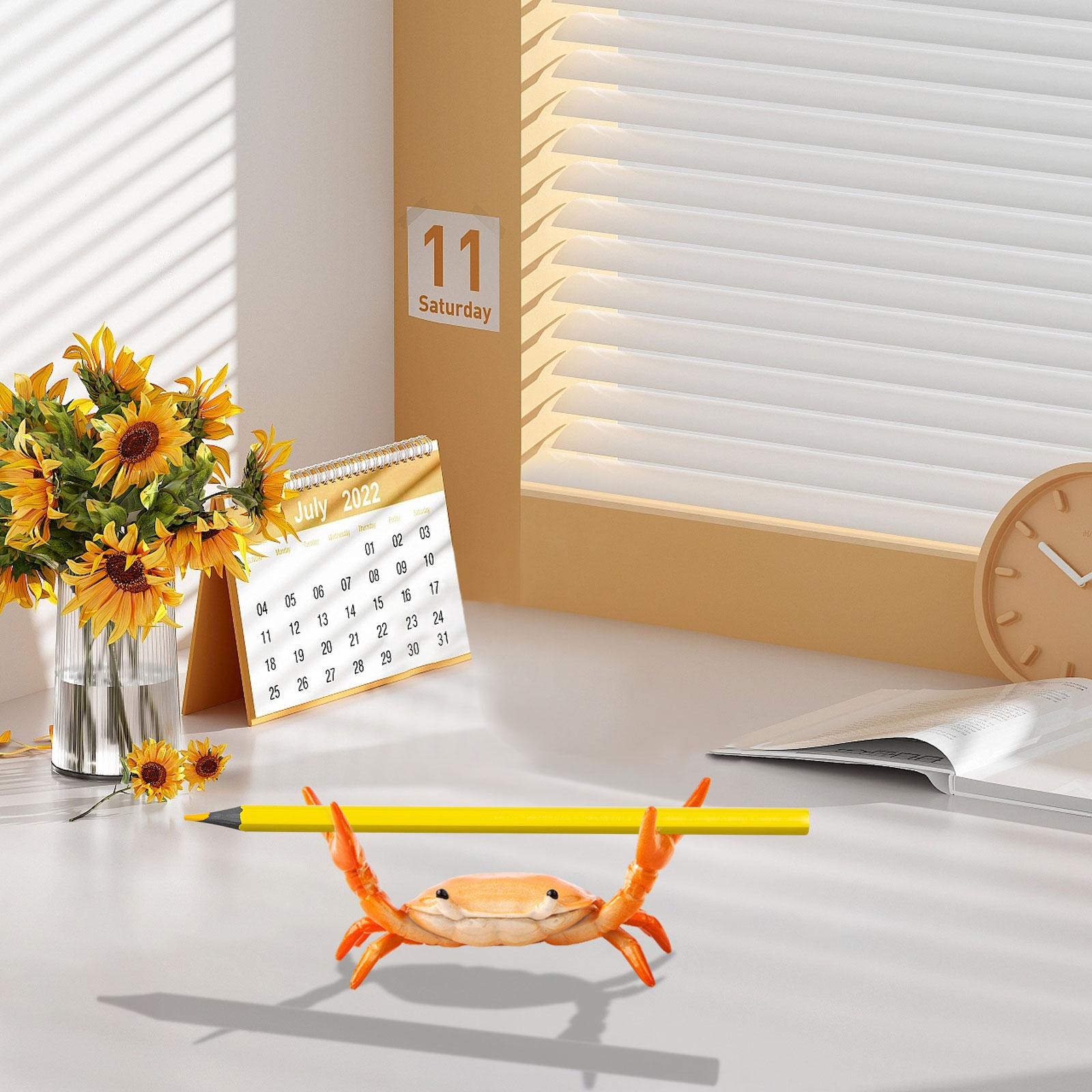 Realistic Crab Shaped Pen Holder 1 Cute Desktop Pen Holder Decorative Desktop Decorations For And Home Fancy Christmas Ornament (as the picture,One Size)