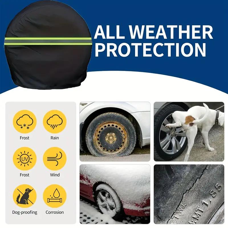 2PC RV Car Tire Protectors Universal With Reflective Strips Better Protection Waterproof Lighting Conditions