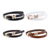 Imitation Leather Women Belt Butterflies Buckle Adjustable Length Waist Band Dress Shirt Tops Versatile Belt
