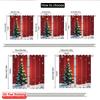 2pcs 2D Flat Printing Merry Christmas Window Curtains Golden Christmas Tree Snowflakes Polyester Fabric Without Electricity
