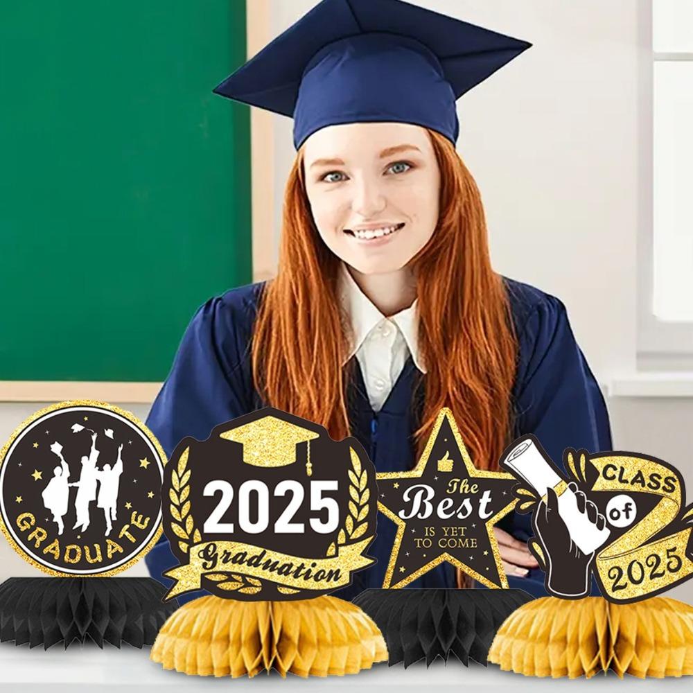 Black Gold Blue Graduation Honeycomb Ornament Celebrate GRAD Theme Decor  Graduation Season
