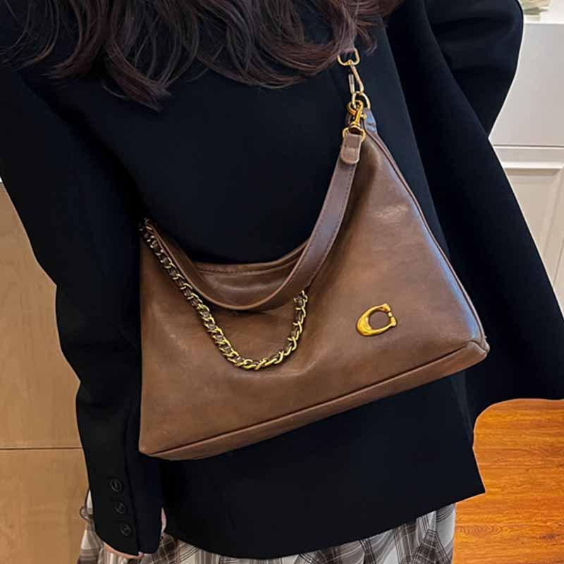 Premium chain small bag women's 2025 new retro niche design stray bag commuter shoulder messenger bag tide