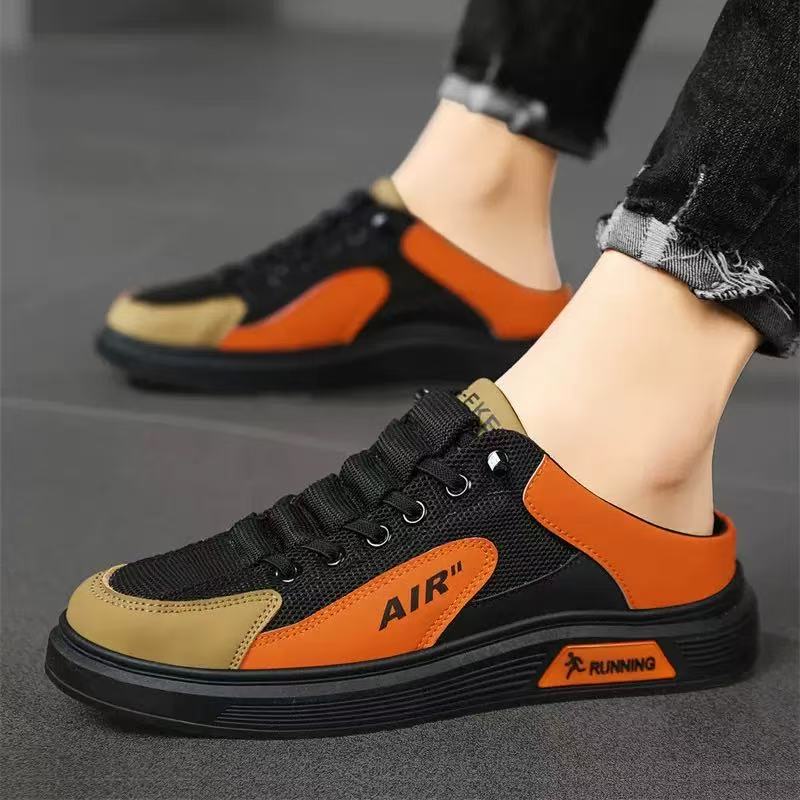 Slip-on Men Casual Fisherman Shoe Mesh Men Half Slipper Breathable Platform Sneakers Comfortable Outdoor Slippers Zapatos Hombre