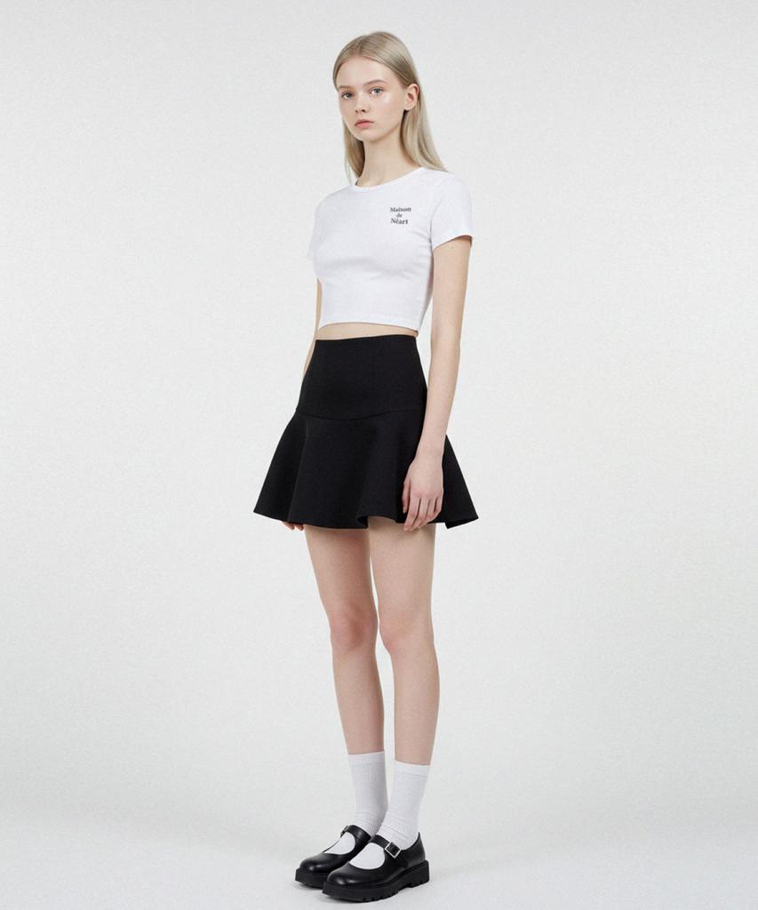 Mejongniateu [Mdn] Maison Logo Short Sleeve Crop Top (2 Colors)