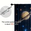 Set Of 2 Space Roller Blind Blue Galaxy Polyester Themed Curtains Astronaut Planetary Design Light Filteri Curtain