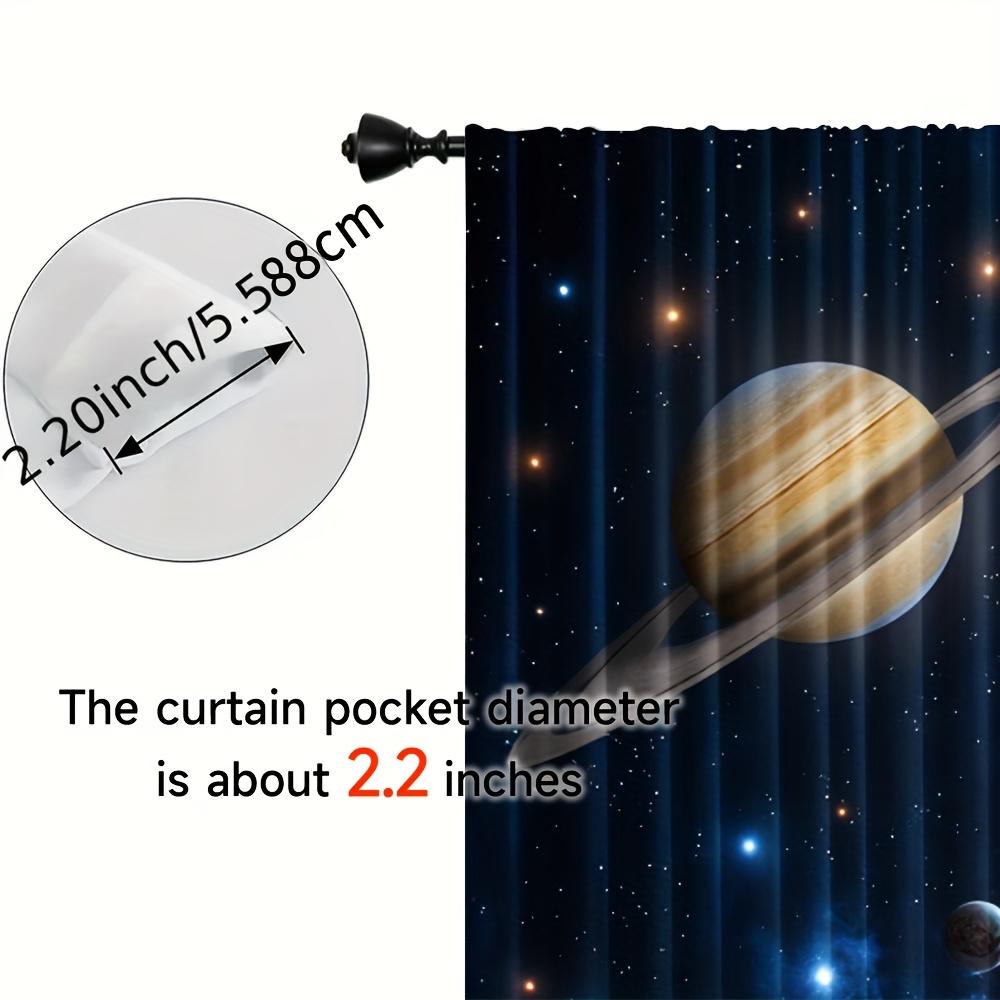Set Of 2 Space Roller Blind Blue Galaxy Polyester Themed Curtains Astronaut Planetary Design Light Filteri Curtain